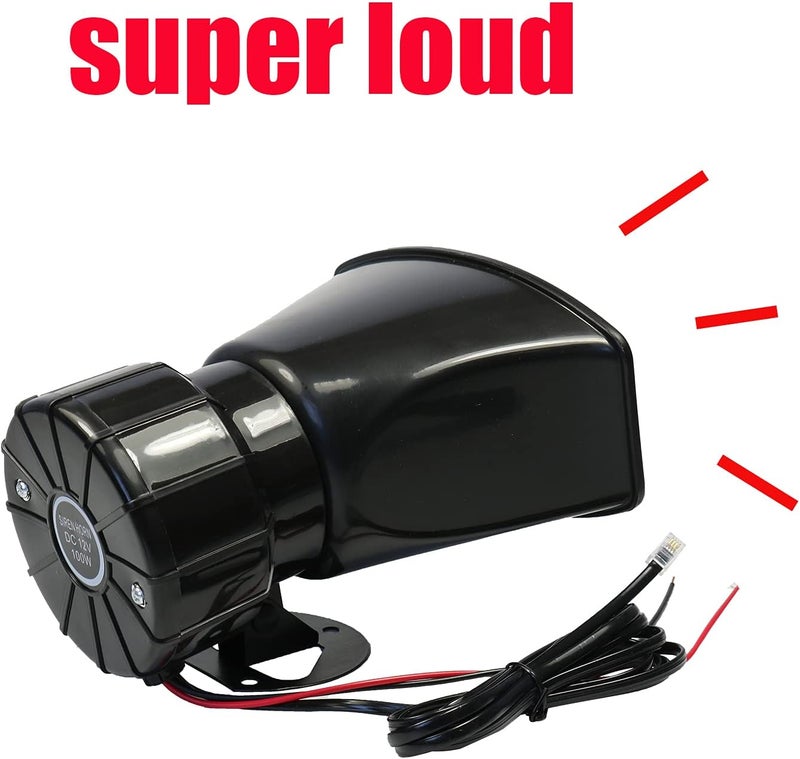 JDMSPEED Car Siren Horn 7 Tone Sound Siren Police Mic PA Speaker Car System Emergency with Microphone Amplifier-100W Emergency Sound Electric Horn-12V - Image 4